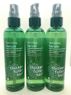 Thicker Fuller Hair Root Lifting Serum w/Quinoa Organic Vegan Caffeine 4 oz x 3 - Image 1 of 4