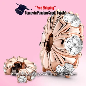 Echt Sterlingsilber lange Krappen funkelnde Rose Clip 780046C01 Charm - Bild 1 von 1