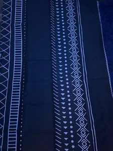 Black Geometric/Design PEVA Shower Curtain - Picture 1 of 4