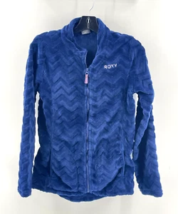 ROXY Youth Kids Blue Plush Full Zip Sweatshirt Jacket Size 16/XXL - Picture 1 of 14