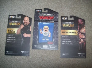 3 Pro Wrestling MICRO BRAWLERS CARDS DUSTY RHODES Giant WWE AEW WcW NXT AWA NJPW - Picture 1 of 1