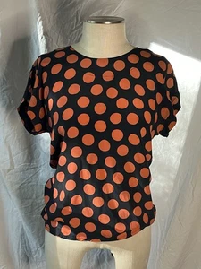 Vintage ESCADA Seide Kurzarm Pullover Bluse Polka Dot Italy Gr. 34 US 2 - Bild 1 von 3