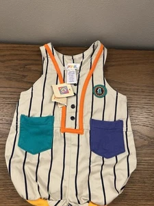 VINTAGE Gymboree Stripped Newborn Romper Rainbow Tag NWT - Picture 1 of 3