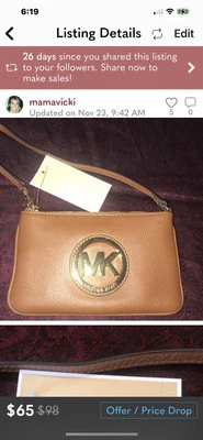 NEW with tags MICHAEL KORS Brown FULTON Wristlet Clutch - Image 1 of 4