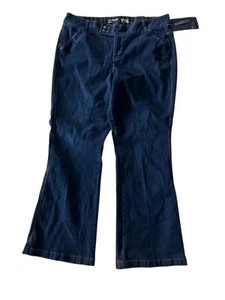 Lane Bryant Jeans Sz 20 Plus Flare Tighter Tummy Technology High Rise Dark Wash - Picture 1 of 14