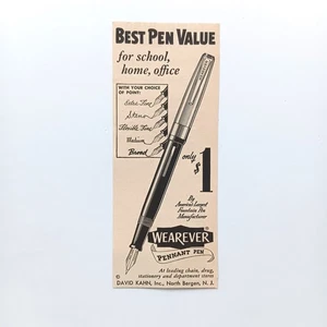1948 Wearever USA Füllfederhalter Werbeanzeige Werbung Reklame Advertising - Picture 1 of 1