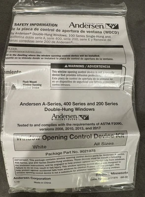 Andersen Double-Hung Window Opening Control Device Kit in White Color  9021975 - Image 1 of 2