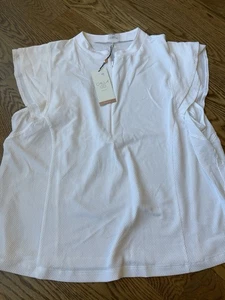 Calia Renew Flügelärmel 1/4-Reißverschluss Oberteil 2XL weiß Damen Golf leicht $ 58 NEU - Bild 1 von 5