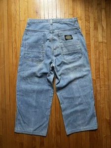 VTG 90’s IOU JNCO Style Men’s Light Blue Jeans Pants Wide Leg Skater USA 38x32 - Picture 1 of 11