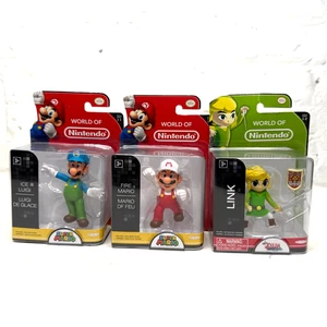 Lot Of 3 World Of Nintendo Super Mario Legend Of Zelda Figures Mario Luigi Link - Picture 1 of 2