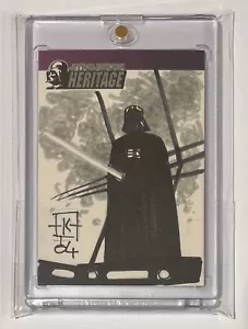 2004 STAR WARS HERITAGE - 1/1 - KILIAN PLUNKETT - SKETCH CARD - DARTH VADER - Picture 1 of 2