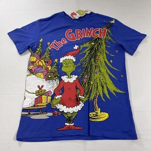 NWT Dr Seuss Sz M T-Shirt How The Grinch Stole Christmas 2022 AOP Wrap Graphic - Picture 1 of 15