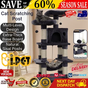 i.Pet Cat Tree Tower Scratching Post Scratcher 145cm Wood Condo House Toys Bed - Picture 1 of 13