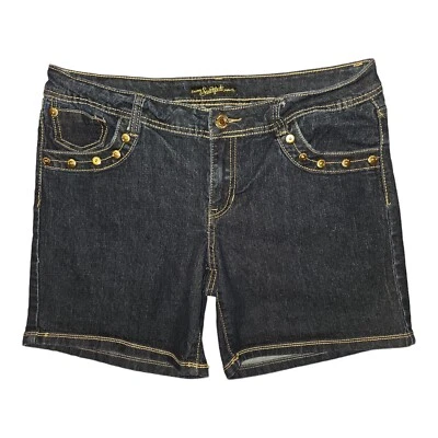 Pantalones Cortos de Jean Southpole Para Mujer 15 Azul Denim Hipster Hip Hop Remaches Cremalleras Foto 1 de 4