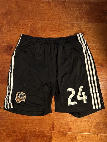 Adidas Houston Dynamo Soccer Shorts Player Issue #24 Size Large Climacool Black Cover