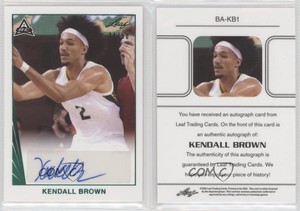 2021-22 Leaf Memories 1990 Base Auto Green /50 Kendall Brown #BA-KB1 Auto