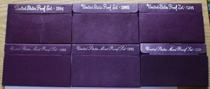 1984, 1985, 1986, 1988, 1991, 1992 US Mint Clad Proof Coin Sets with OGP, 6 Sets - Picture 1 of 12