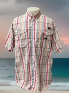 Camisa Columbia PFG Super Bonehead Para Hombres Talla Lg Algodón Rayas Ventilada Multicolor - Imagen 1 de 15