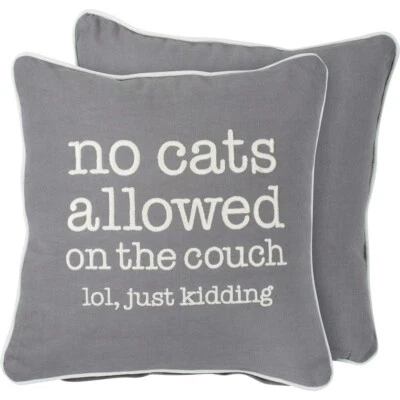 Primitives by Kathy - No Cats Allowed/ Just Kidding Pillow - 115155 - Image 1 of 4