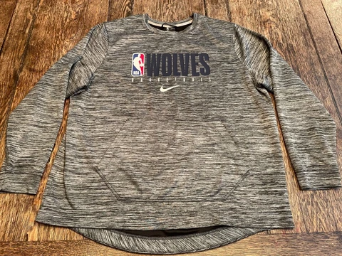MINNESOTA TIMBERWOLVES Basketball men's XL gray NIKE Dri-Fit sweatshirt EUC  NBA Cover