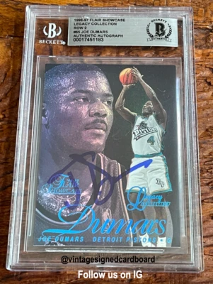 1996 Flair Showcase Legacy Collection Row 2 Joe Dumars Signed Auto /150 - BAS - Image 1 of 2