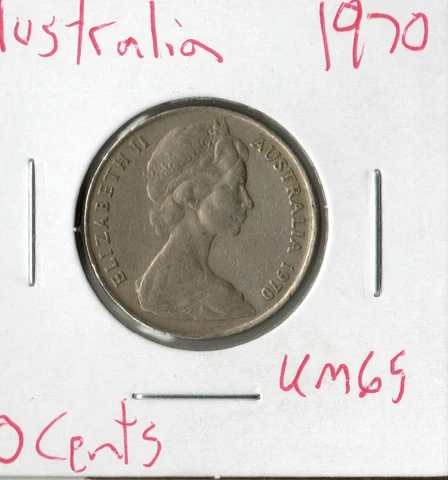 Coin Australia 10 Cents 1970 KM65, Combined shipping Cover