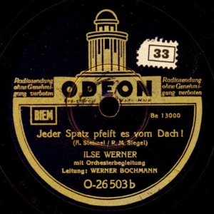 ILSE WERNER & ORCH. Jeder Spatz pfeift es vom Dach!/ Fips.. Schellack S7016 - Picture 1 of 2