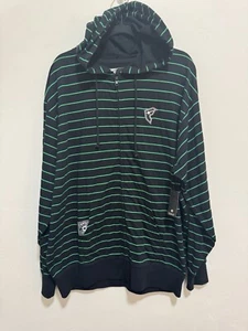 Famous Stars & Straps VINTAGE Y2K NWT Mens L Black/Green Stripe Full Zip 0271 - Picture 1 of 3