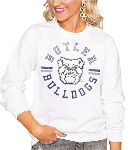 Butler Bulldogs  Gameday Couture Large  Crewneck Sweatshirt White NWT flaw 930 Cover