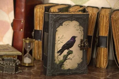 Blank Spell Book of Shadows with Handmade leather journal junk journal grimoire - Image 1 of 4