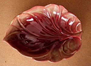 # 493 AUTUMN LEAF--CANDY/NUT DISH-BEAUTIFUL GLAZE--WEST COAST POTTER OF CALIF. - Imagen 1 de 6