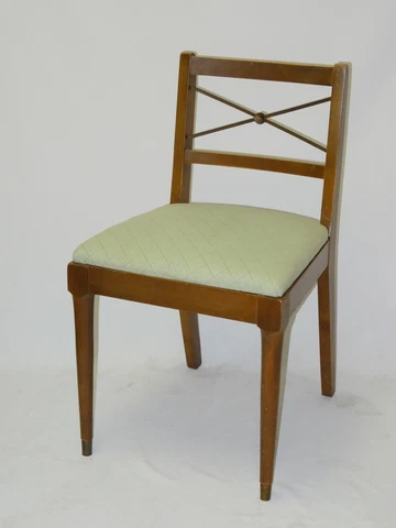 EARLY 20c ANTIQUE REGENCY STYLE PARLOR SIDE CHAIRS w/ CROSS IRON BACK Cover