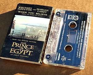Whitney Houston and Mariah Carey. When You Believe. The Prince of Egypt Cassette - Imagen 1 de 3