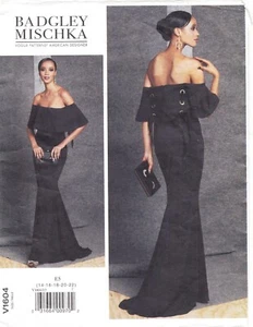 Vogue 1604 evening gown pattern uncut Badgley Mischka size 14-22 off shoulder - Picture 1 of 2