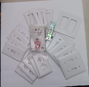 Lot of 19 various outlet covers and 1 switch, DSL Filter is new in bag - Picture 1 of 7