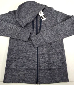 Adidas Track Fleece Women's Hoodie-Heather Navy Various Sizes Available - Picture 1 of 4