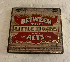 Vintage Between The Acts Little Cigars Tins Pocket Size W/PAPER READ FAST SHIP - Picture 1 of 5
