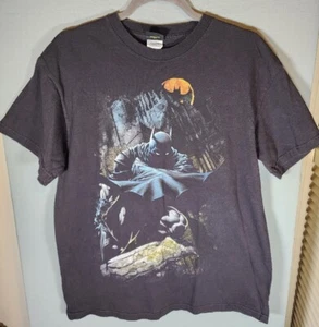 Vintage Batman DC Comics Warner Bros Cowl Cape Comic Panel Graphic Men's Large  - Picture 1 of 6