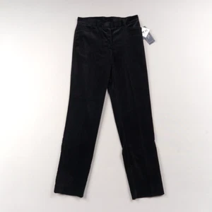 NWT JONES NEW YORK Velvet Pants Womens Sz 4 Black Cotton Stretch Signature - Picture 1 of 12