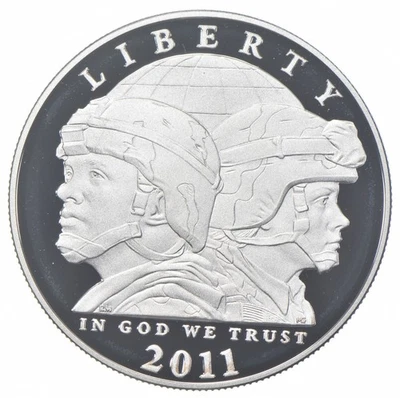 2011-P Proof US Army  Commemorative Silver Dollar $1 - Image 1 of 3