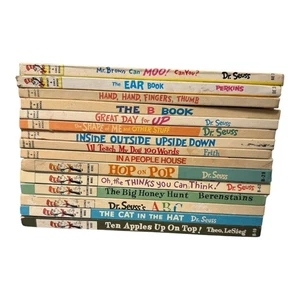 Vintage Dr Seuss 15 Beginner Books Matte Hardcover Mixed Lot - Picture 1 of 9