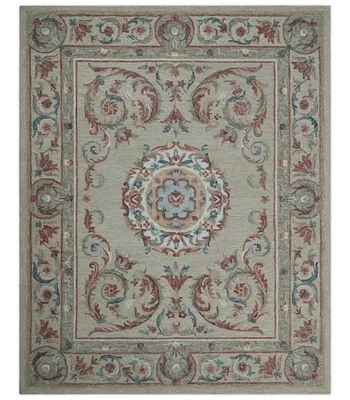 Traditional Medallion Area Rug with Vintage Floral Border – Hand-Tuf - Image 1 of 4