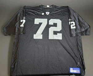 VTG BLACK SILVER Reebok NFL Oakland Raiders Lincoln Kennedy #72 Jersey Size 3XL - Picture 1 of 7