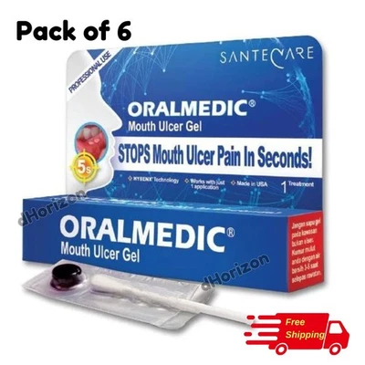 (Pack of 6 ) Oralmedic Mouth Ulcer Gel 1 Treatment Fast Pain Relief Made in USA - Image 1 of 4