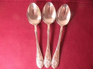 Set Of 3 ROYAL LILY Gorham Oval Soup Spoons 18/8 Stainless Flatware 7" - Picture 1 of 5