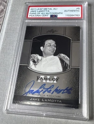 2011 Leaf Metal Ali Boxing Legend Hall of Fame Jake LaMotta Auto PSA Authentic - Image 1 of 4