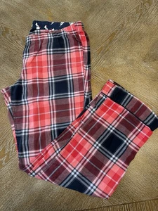 Pantalone pigiama J Crew nero/rosso vita media 34” cucitura interna 29” 100% cotone - Foto 1 di 7