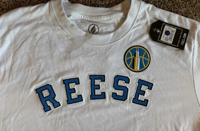 FISLL WNBA Angel Reese Chicago Sky #5 White T-Shirt Men Size XL White Shirt NWT - Image 1 of 4