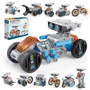 12 in 1 Solar Robot Kit Toys for Kids, 202 Pieces DIY STEM Building Orange1 - Picture 1 of 7