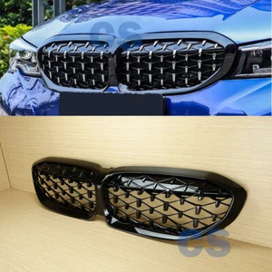 Fit BMW G20 3-Series Diamond Type Glossy Black Front Grille 19-21 Wagon 4-Door - Picture 1 of 6